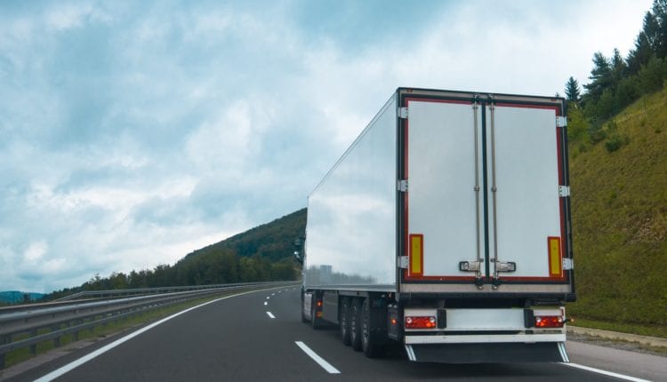 Semi truck with trailer